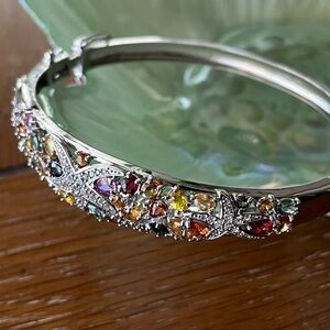 Multicolor Sapphire  Pavé Starfish Bangle - Women Jewelry